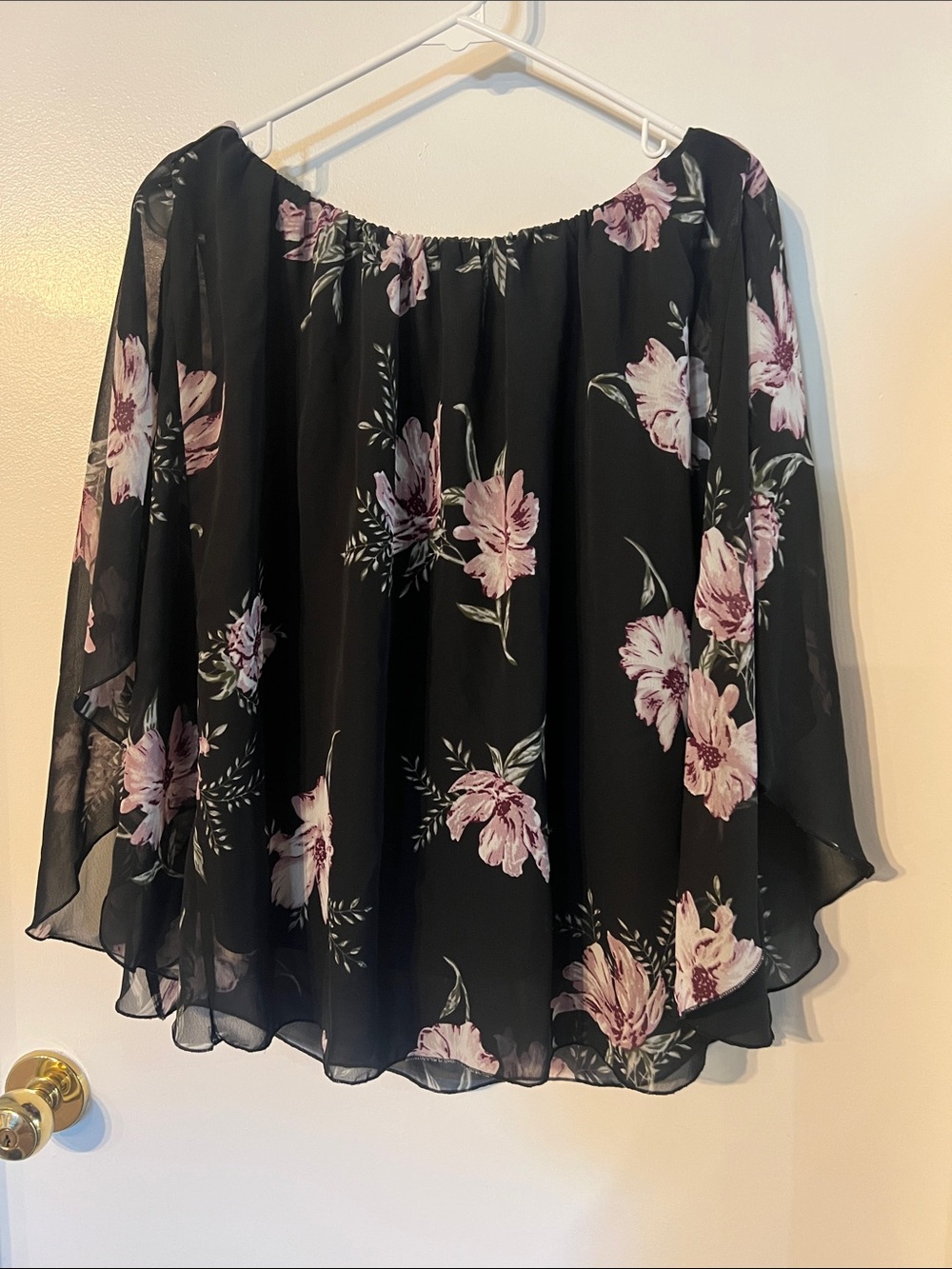 Black Floral Off-Shoulder Women's Skirt